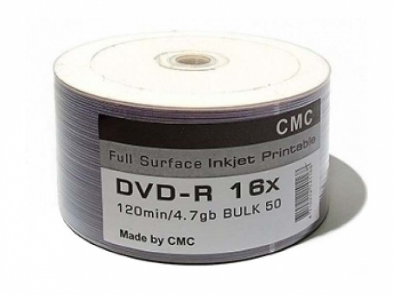 DVD-R 4,7 GB 16x Bulk/50 Full Ink Print для печати цена за 50 шт (CMC)