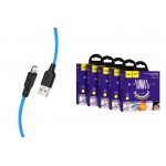 HOCO X21 Plus Silicone charging cable for Lightning 1м черно-синий