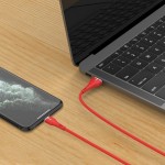 Кабель USB - Lightning HOCO X45, 2,4A красный 1м (LED индикатор)