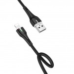 Кабель USB - Lightning HOCO X45, 2,4A черный 1м (LED индикатор)