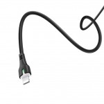 Кабель USB - Lightning HOCO X45, 2,4A черный 1м (LED индикатор)
