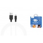 Кабель USB - MicroUSB HOCO X21 Plus 2,4A черно-белый 1м (силикон)