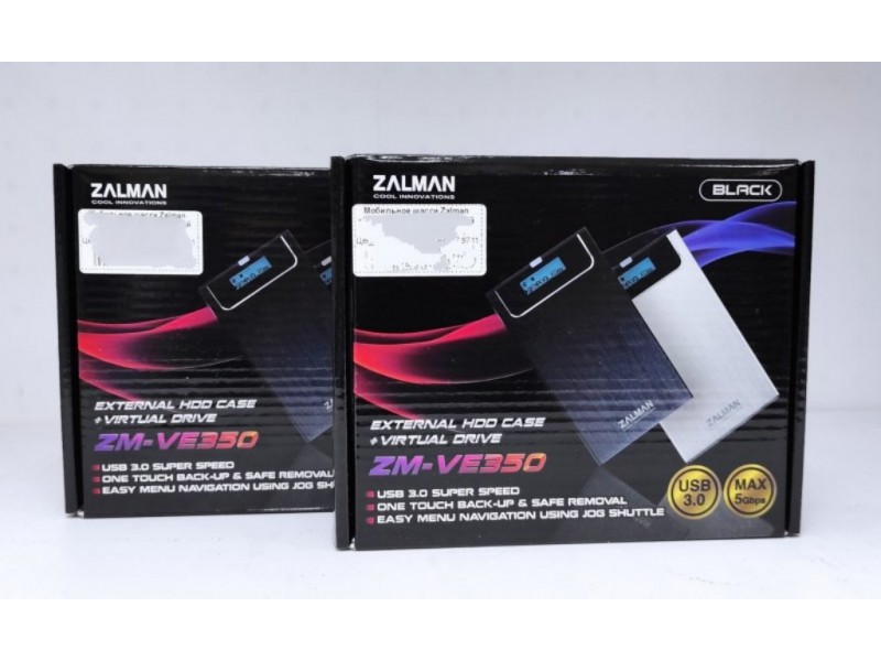 Бокс для SSD или HDD 2.5" Zalman ZM-VE350 (2.5"SATA HDD, USB3.0, Al, эмулятор CD/DVD/Blu-ray)