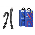 USB D.CABLE micro USB HOCO U78 Cotton treasure elastic charging data cable Micro (черный) 1 метр