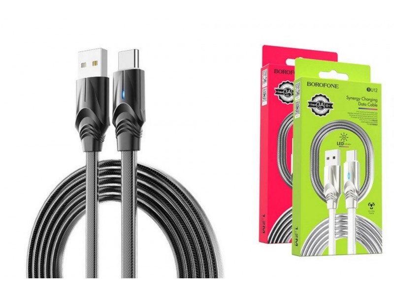 USB D.CABLE BOROFONE BU12 Synergy charging data cable for Type-C (черный) 1 метр