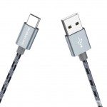 Кабель USB - USB Type-C BOROFONE BX24, 3A (серый) 1м (в оплетке)