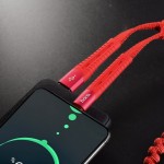 Кабель USB - USB Type-C HOCO U78, 2,4A красный 0,8-1,2м (в оплетке, с ус-нием сгиба, растягивается)