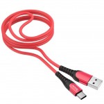 Кабель USB - USB Type-C HOCO U80, 3A красный 1,2м (силиконовый, с усилением сгиба)