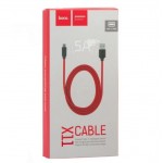 USB D.CABLE HOCO X11 5A Rapid charging cable Type-C cable (черно/красный) 1 метр