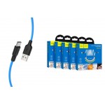 Кабель USB - USB Type-C HOCO X21 PLUS, 3A черно-синий 1м (силиконовый)