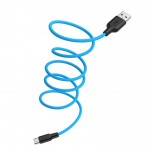 Кабель USB - USB Type-C HOCO X21 PLUS, 3A черно-синий 1м (силиконовый)