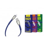Кабель USB - Lightning HOCO U58, 2,4A синий 1,2м (с усилением сгиба)