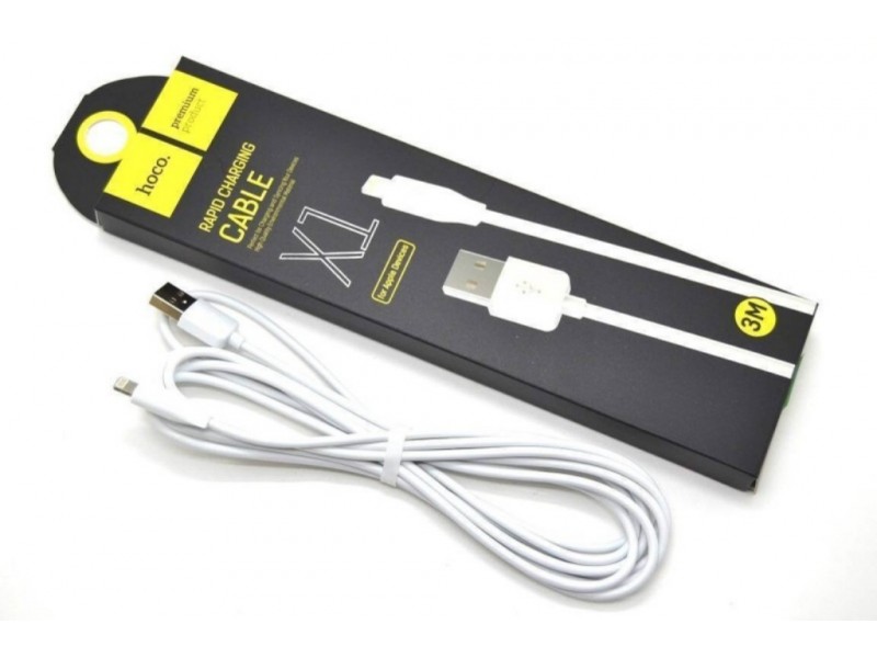 Кабель USB - Lightning HOCO X1, 2A (белый) 3м