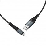 Кабель USB - Lightning HOCO X38, 2,4A черный 1м (в оплетке)