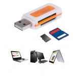 USB Картридер All in 1 "Mini пластиковый 532" (белый с оранжевым/коробка)