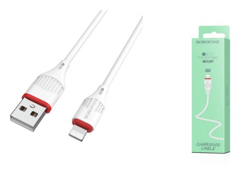 Кабель USB - Lightning BOROFONE BX17, 2,4A белый 1м