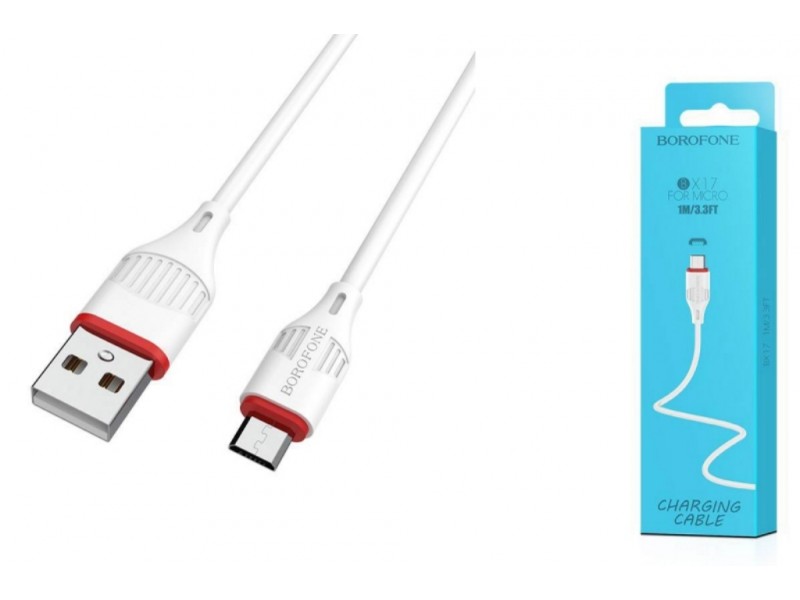Кабель USB - MicroUSB BOROFONE BX17 2A белый 1м