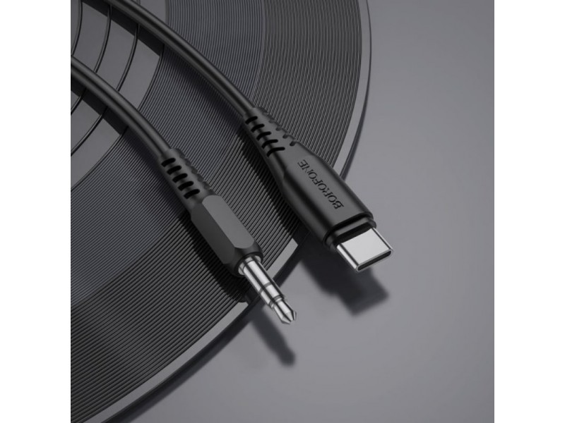 Переходник BOROFONE BL8 (штекер Type-C - штекер AUX) Digital audio conversion cable черный