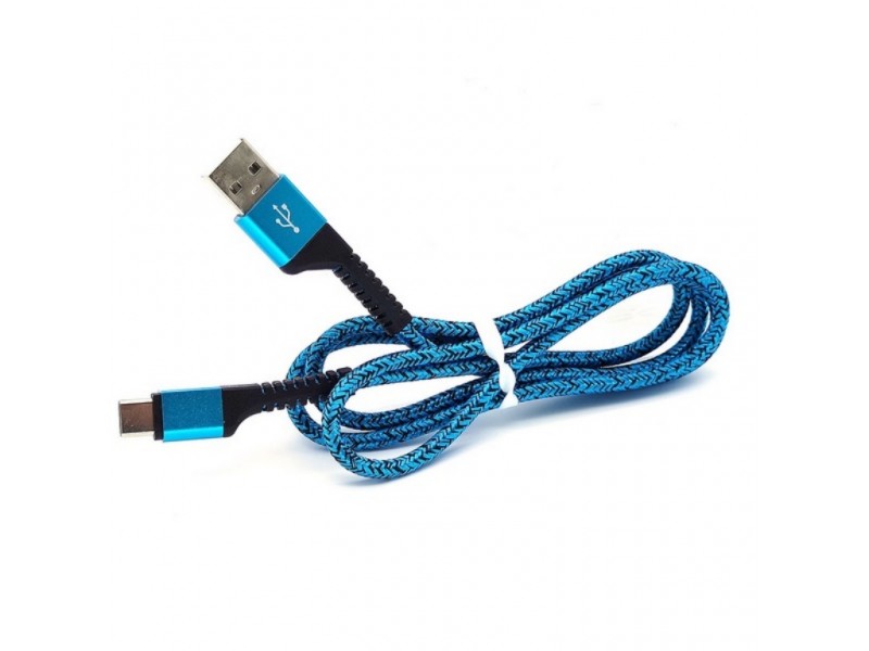 Кабель USB - USB Type-C Орбита OT-SMT19 Синий USB 2.4A (TYPE C) 1м (в оплетке)