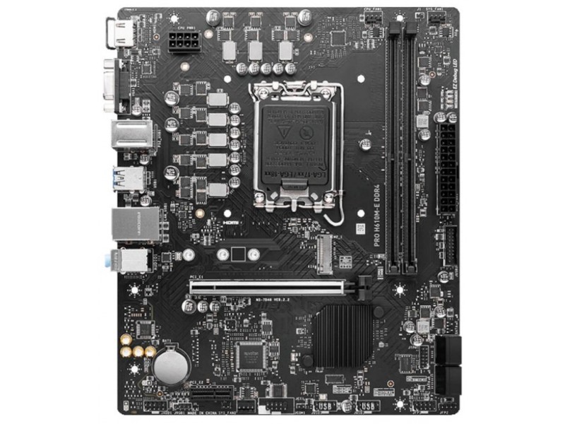 Материнская плата MSI PRO H610M-E DDR4 Soc-1700 Intel H610 2xDDR4 mATX AC`97 8ch(7.1) GbLAN+VGA+HDMI