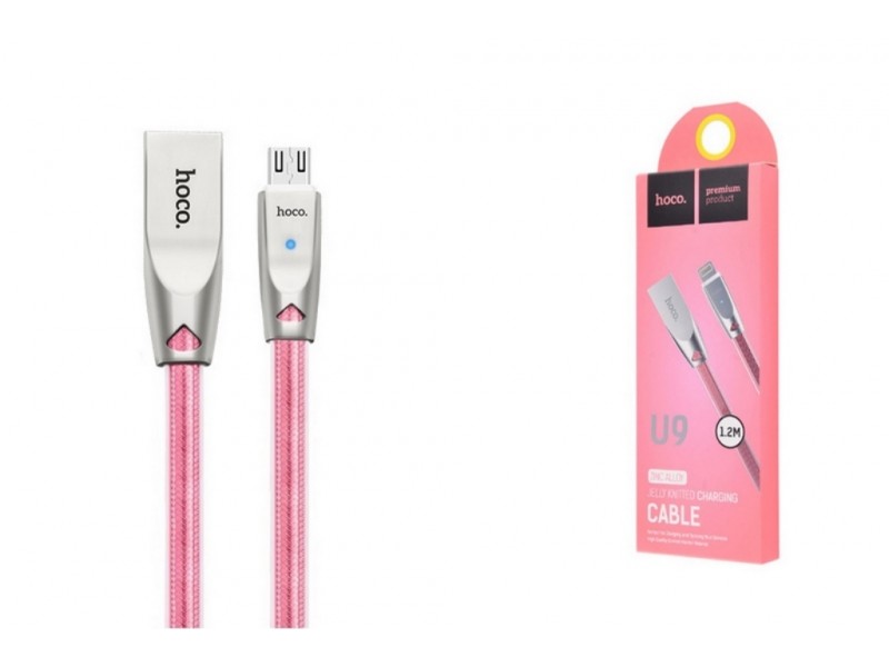 Кабель USB - MicroUSB HOCO U9 2,4A розовый 1,2м