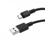 Кабель USB - MicroUSB HOCO X29 2,4A черный 1м (текстурированный)