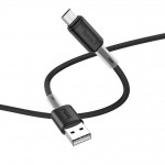 Кабель USB - MicroUSB HOCO X48 2,4A черный 1м (силикон)