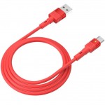 Кабель USB - USB Type-C HOCO U82, 3A красный 1,2м (силиконовый, LED индикатор)