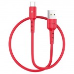 Кабель USB - USB Type-C HOCO X30, 2A красный 1,2м (LED индикатор)