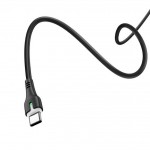 Кабель USB - USB Type-C HOCO X45, 2,4A черный 1м (LED индикатор)