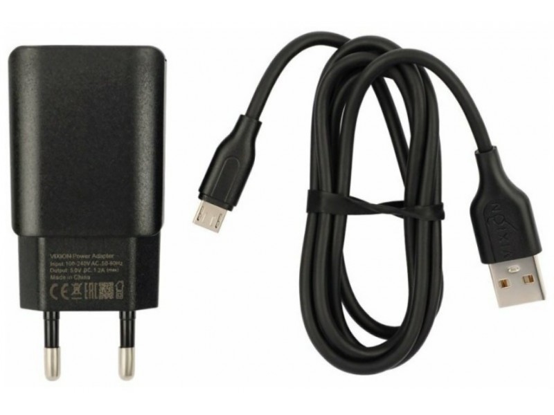 СЗУ VIXION L2m (2-USB/1.2A) + micro USB кабель 1м (черный)