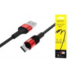 Кабель USB - USB Type-C BOROFONE BX21, 3A красный 1м (в оплетке)