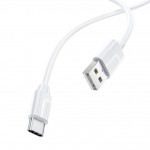 Кабель USB - USB Type-C BOROFONE BX55, 3A (белый) 1м (силиконовый)