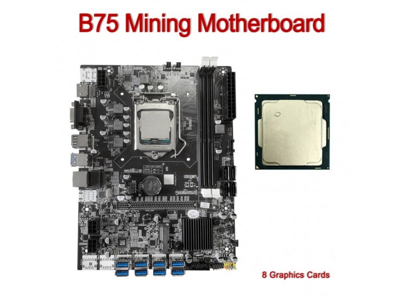 Мат. плата B75 BTC для майнинга 8 USB 3.0 PCIE X16
