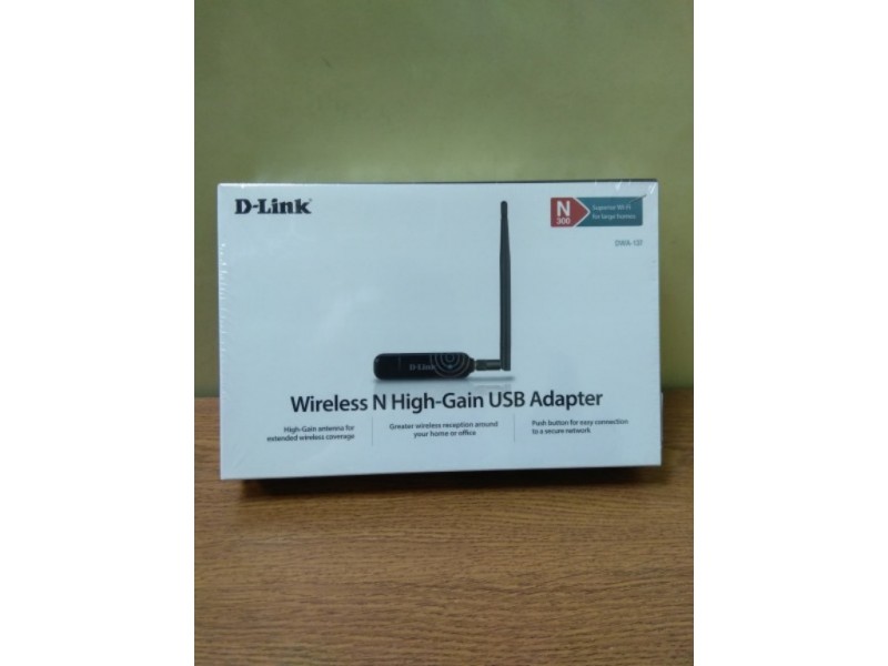 Сетевая карта D-Link DWA-137 /A1B Wireless N High-Gain USB Adapter (802.11b/g/n,  300Mbps,  5dBi)