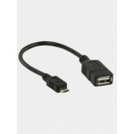 Переходник OTG (черный) 10 см (штекер Mini USB - гнездо USB)