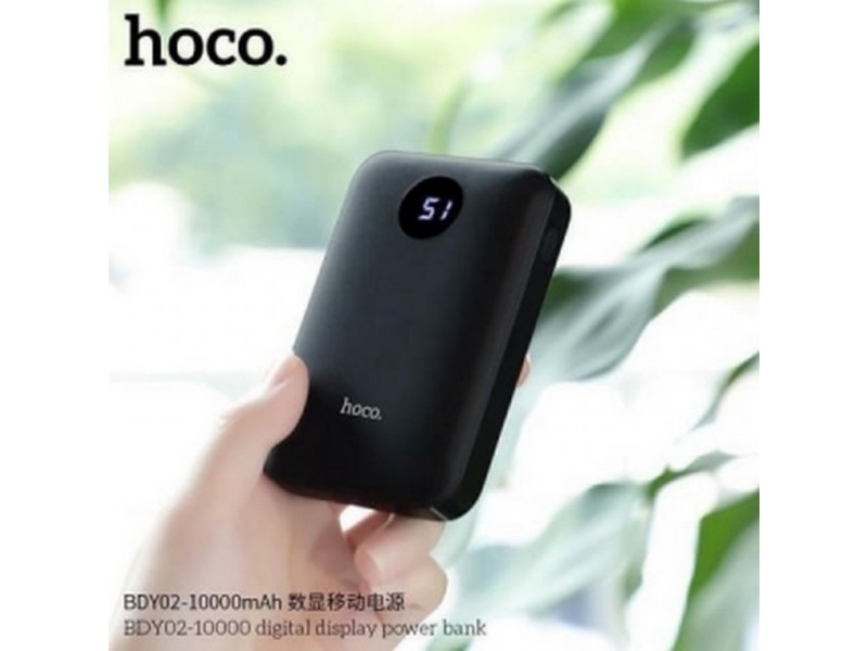 Универсальный дополнительный аккумулятор HOCO  BDY02 Digital display power bank (10000mAh) черный