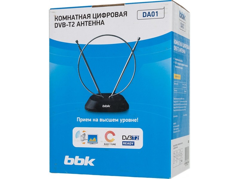 Антенна телевизионная BBK DA01 3дБ пассивная черный