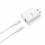 СЗУ USB + USB-C HOCO C57A Speed charger PD+QC3.0 charger белый