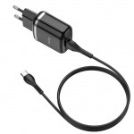 СЗУ USB + кабель Type-C HOCO N3 Special stngle port QC 3.0 charger черный