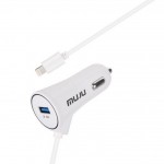 MUJU MJ-C08 iOS Lightning ЗУ в прикуриватель USB + кабель (5B,3100mA)