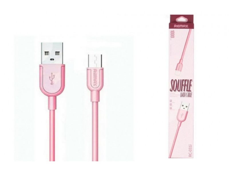 Кабель USB - MicroUSB REMAX SOUFFLE Series цвет розовый 1м