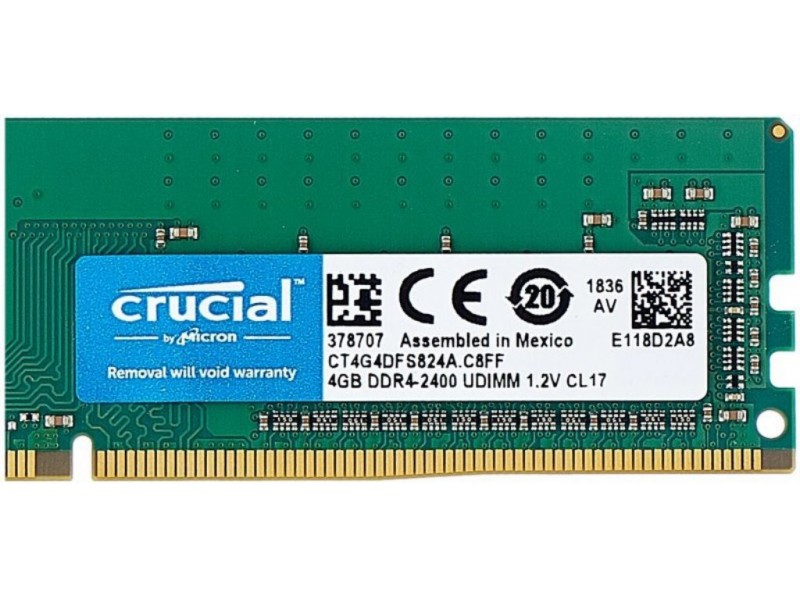 Модуль памяти Crucial CT4G4DFS824A DDR4  DIMM  4Gb  PC4-19200 CL17