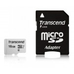 Флеш карта microSDHC 16GB Transcend TS16GUSD300S-A + adapter