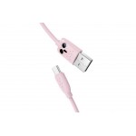 Кабель USB HOCO KX1 Type-C charging data cable (розовый) 1 метр "Совенок"