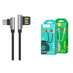 USB D.CABLE HOCO U42 exquisite steel charging data cable for Type-C (черный) 1 метр