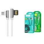 USB D.CABLE HOCO U42 exquisite steel type-c charging data cable (белый) 1 метр
