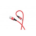 USB D.CABLE HOCO U46 Tricyclic silicone type-c charging cable (красный) 1 метр