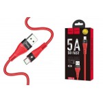 Кабель USB HOCO U53 Flash charging data cable for Type-C (красный) 1 метр
