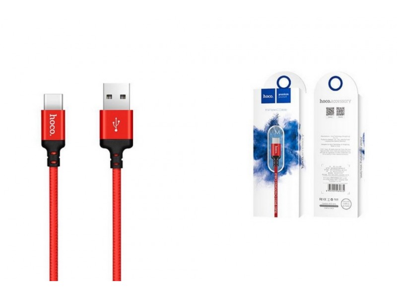 Кабель USB - USB Type-C HOCO X14, 2A красный 2м
